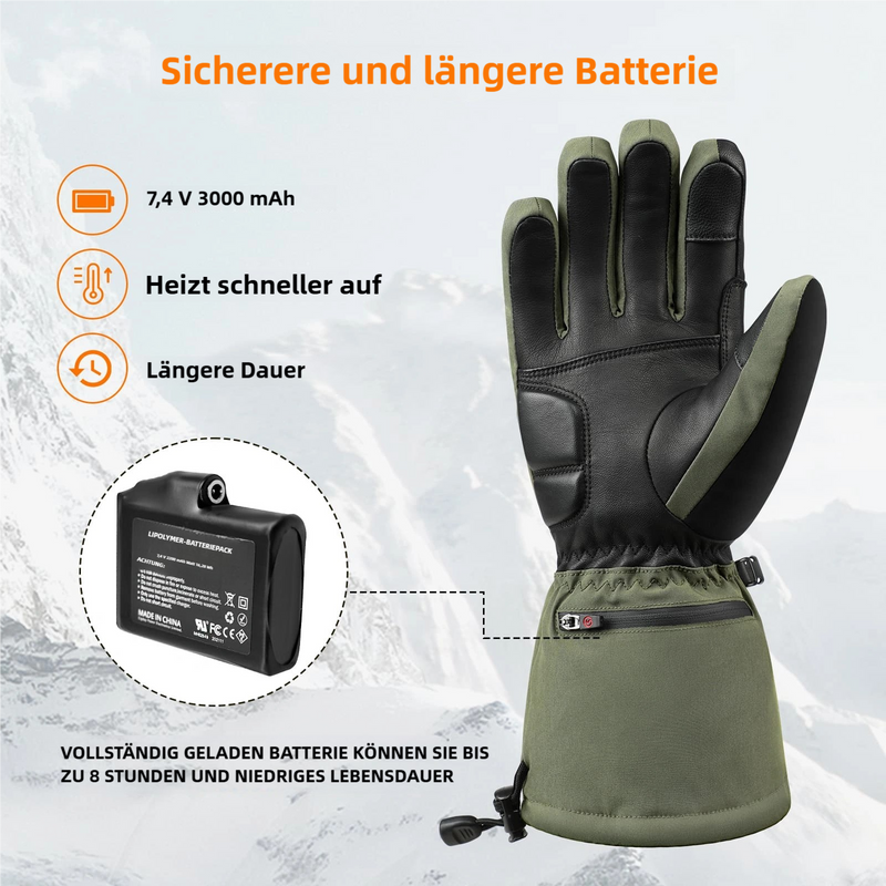 Laden Sie das Bild in Galerie -Viewer, Savior Upgrade Beheizbare Handschuhe 2.0 mit Wasserdichtem Ziegenleder und Schnellladefunktion