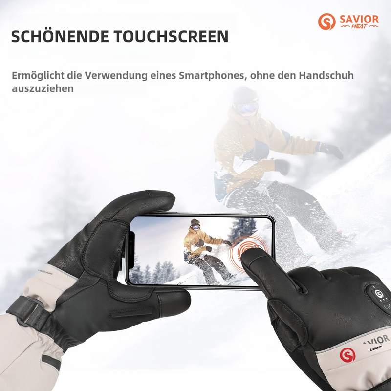 Laden Sie das Bild in Galerie -Viewer, Savior Beheizbare Skihandschuhe 2.0 Mit Bluetooth-Steuerung, Vorgekrümmten Fingern und Wasserdichtem Ziegenleder