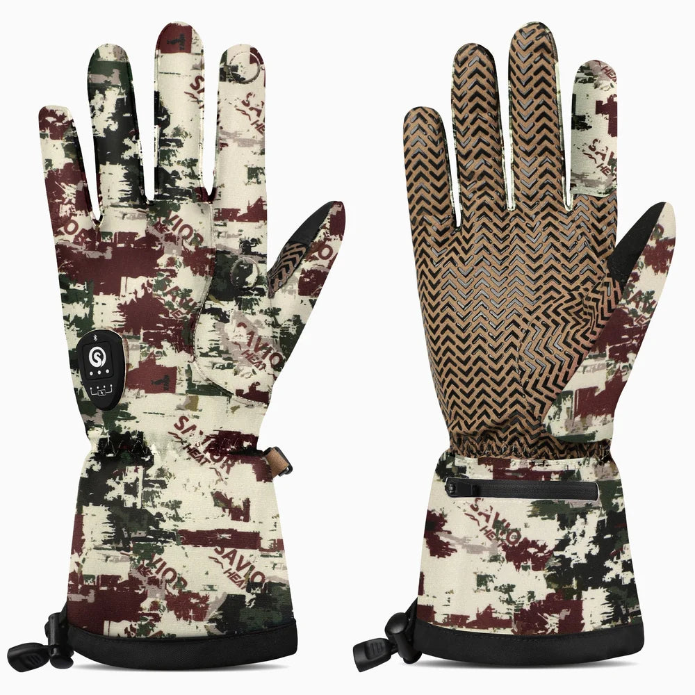 Beheizbare Jagdhandschuhe 2.0 – Fels Camouflage, 3000 mAh Akku & Upgrade Heiztechnologie