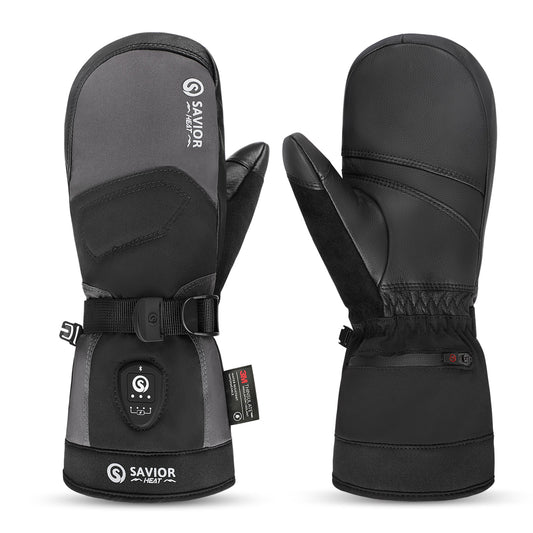 Savior Beheizbare Skihandschuhe 2.0 Mit Bluetooth-Steuerung, Wasserdichter Ziegenlederhandfläche