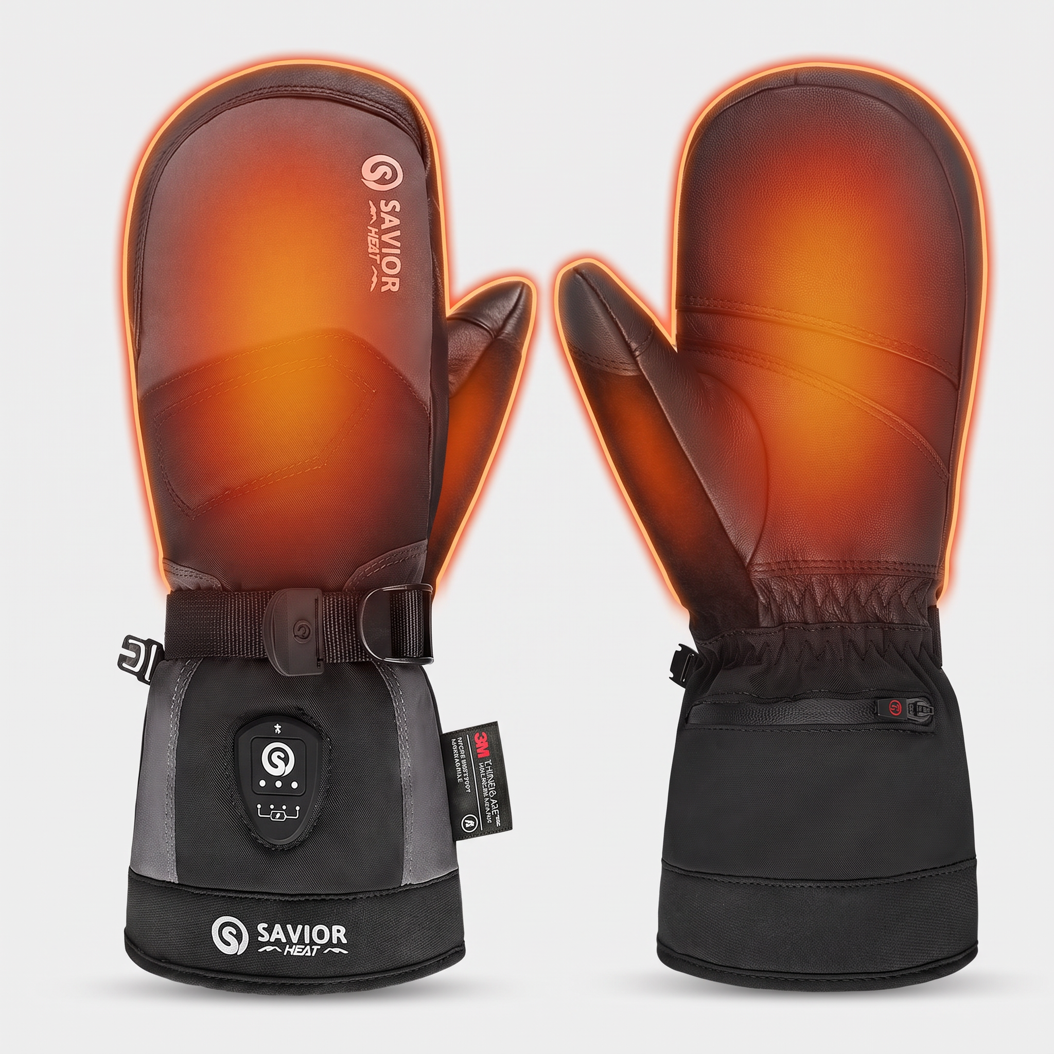 Savior Beheizbare Skihandschuhe 2.0 Mit Bluetooth-Steuerung, Wasserdichter Ziegenlederhandfläche