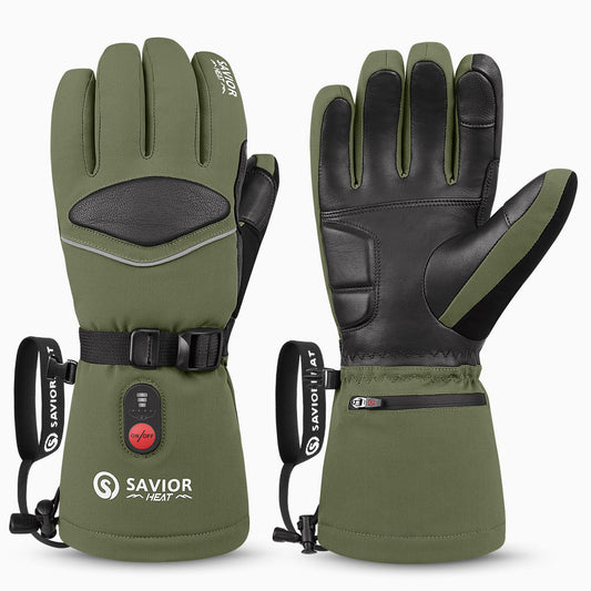 Savior Upgrade Beheizbare Handschuhe 2.0 mit Wasserdichtem Ziegenleder und Schnellladefunktion
