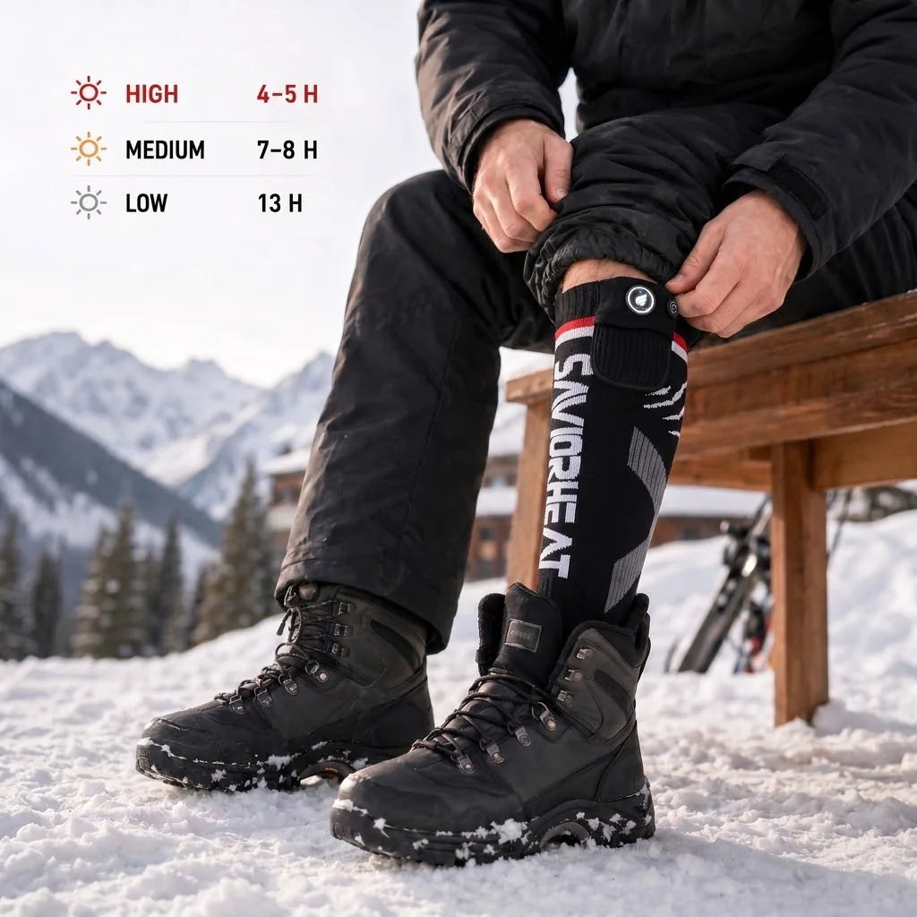 Maschinenwaschbar – SAVIOR HEAT beheizbare Skisocken mit MagSnapic-Ladefunktion