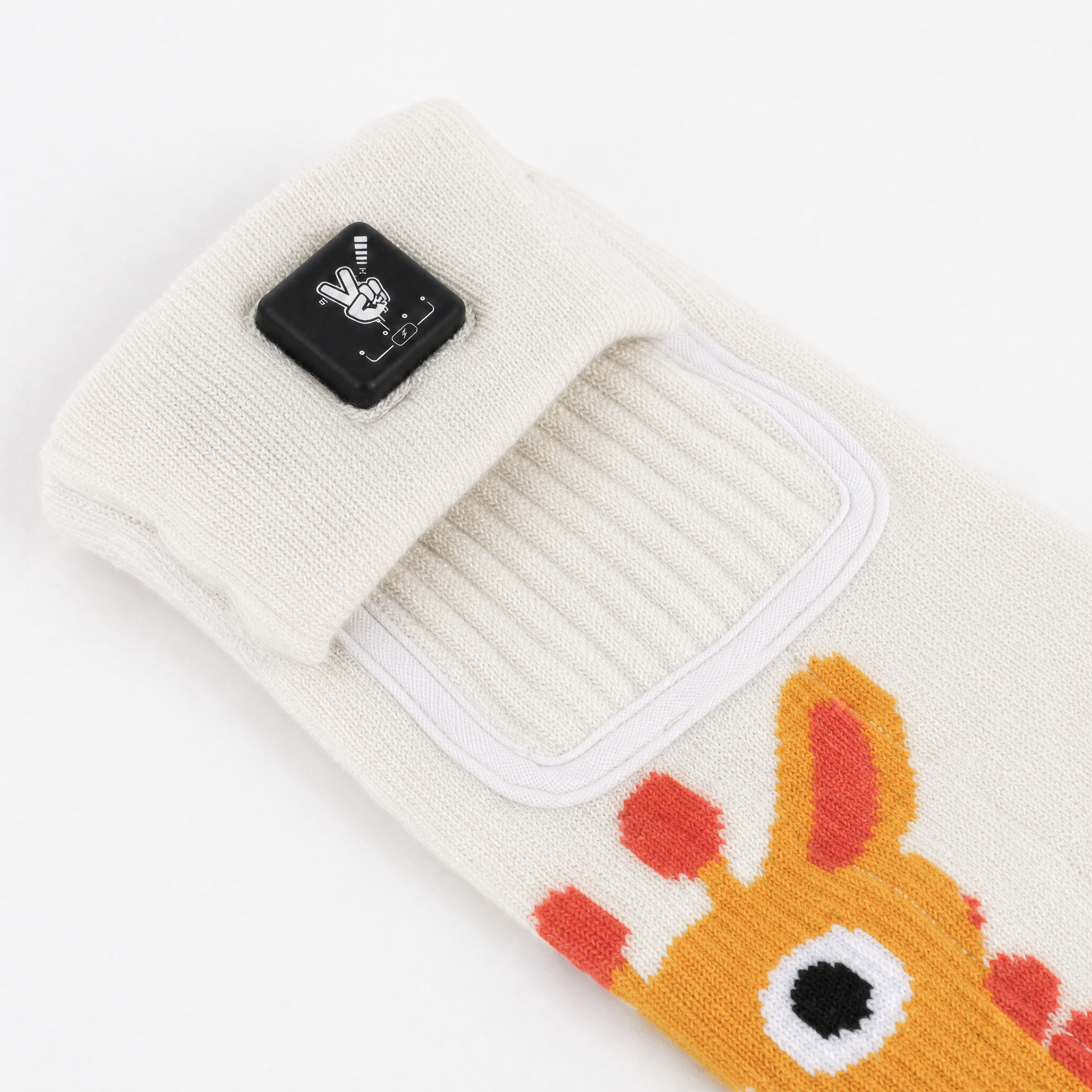 Kinder Heiz-Skisocken mit Giraffenmuster