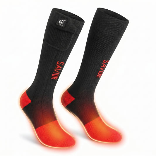 SS06R Beheizbare Socken Rot-Schwarz