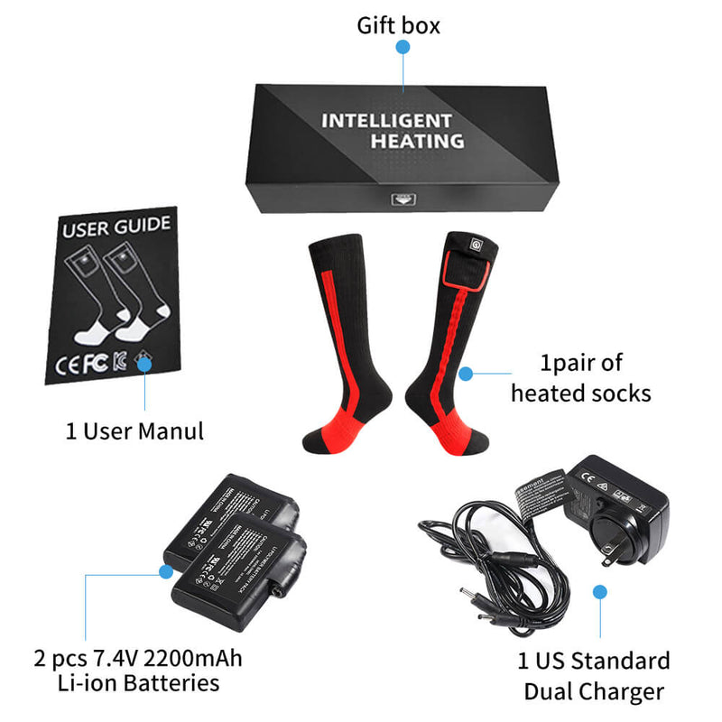 Laden Sie das Bild in Galerie -Viewer, Savior Heat Wärmesocken für Frauen - Beheizbare Thermosocken in Schwarz-Rot