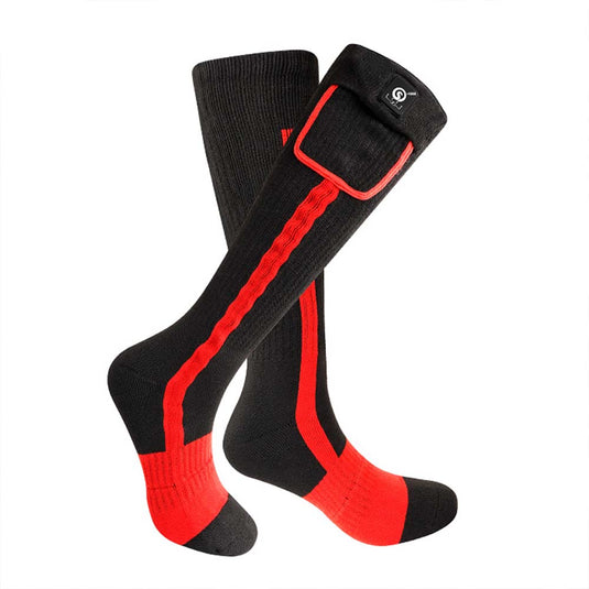 SS04R Beheizbare Socken Schwarz-Rot