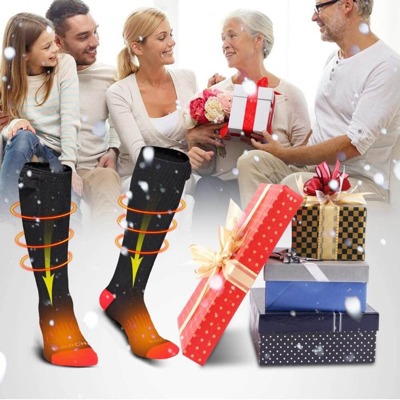 Laden Sie das Bild in Galerie -Viewer, SS03C Beheizbare Socken Schwarz-Grau