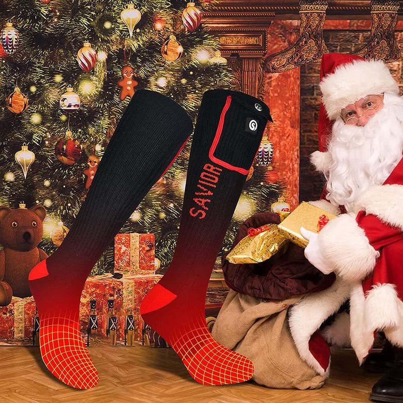 Laden Sie das Bild in Galerie -Viewer, SS06R Beheizbare Socken Rot-Schwarz