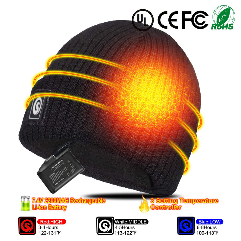 Laden Sie das Bild in Galerie -Viewer, H08 Beheizbare Mütze Schwarz/Grau