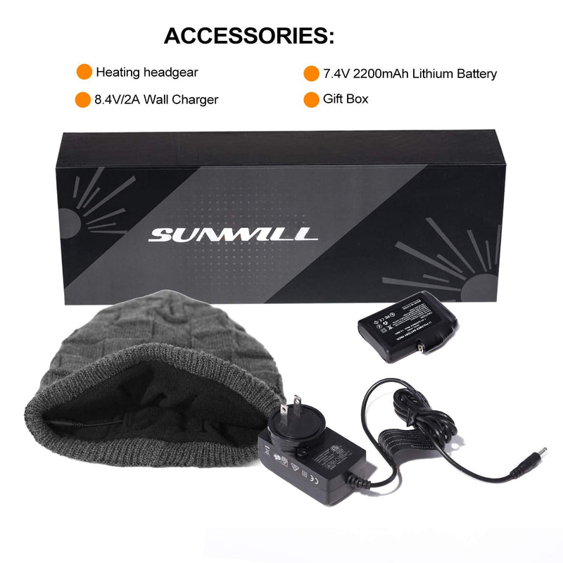 Laden Sie das Bild in Galerie -Viewer, H08 Beheizbare Mütze Schwarz/Grau