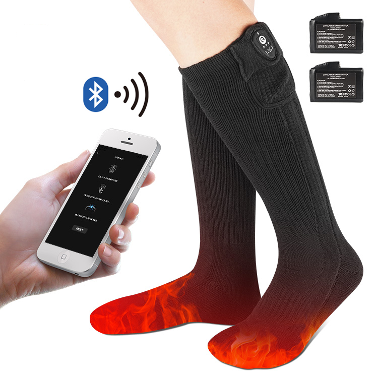 Laden Sie das Bild in Galerie -Viewer, Savior Mit APP-Steuerung Beheizte Socken Grau/Schwarz