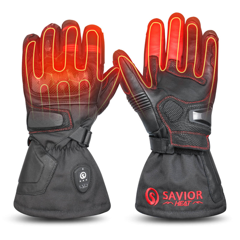 Load image into Gallery viewer, Savior Bluetooth Battery Powered Heated Motorcycle Gloves
