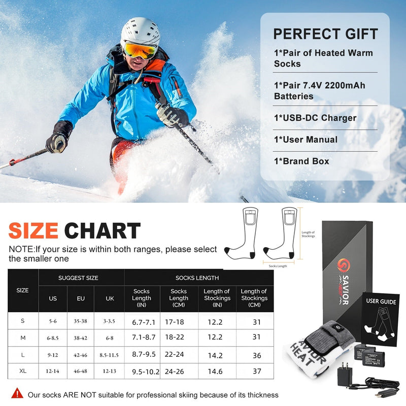 Laden Sie das Bild in Galerie -Viewer, Thermo Beheizbare Socken – Halten Ihre Füße den ganzen Tag im Winter warm
