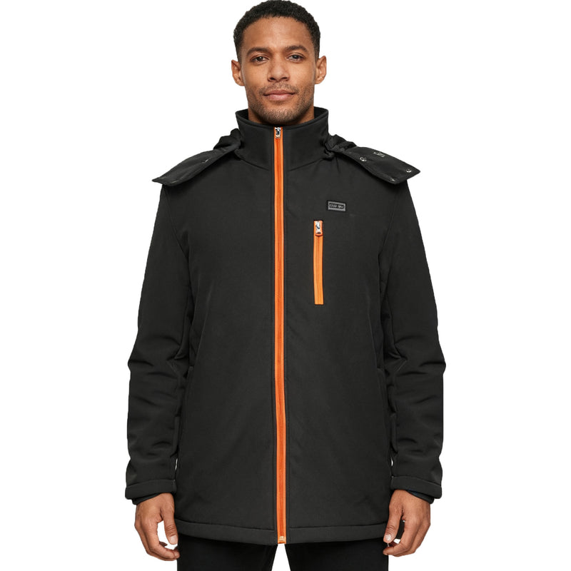 Laden Sie das Bild in Galerie -Viewer, Orangefarbene isolierte Jacke mit Reißverschluss für Männer
