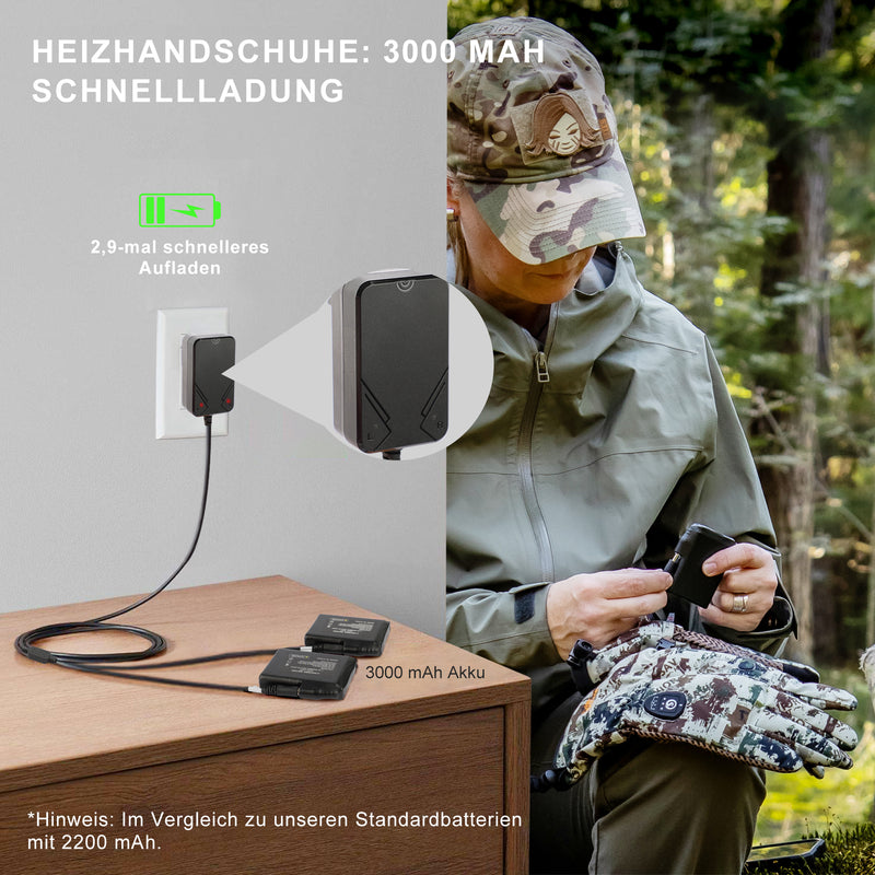 Laden Sie das Bild in Galerie -Viewer, Beheizbare Jagdhandschuhe 2.0 – Fels Camouflage, 3000 mAh Akku &amp; Upgrade Heiztechnologie
