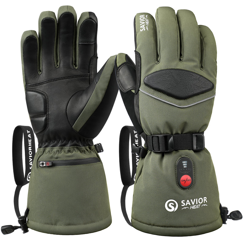 Laden Sie das Bild in Galerie -Viewer, Savior Upgraded Heated Gloves 2.0 mit wasserdichtem Ziegenleder und Schnellladefunktion
