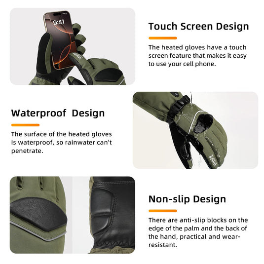 Savior Upgraded Heated Gloves 2.0 with waterproof goat leather and quick charge function