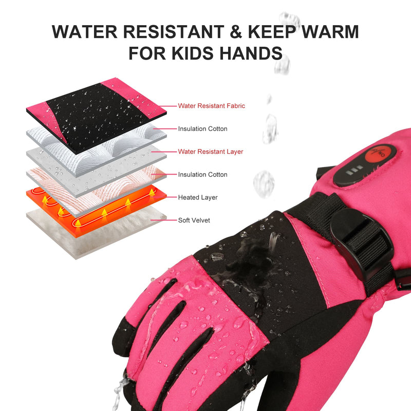 Load image into Gallery viewer, Savior Heated Kids Gloves - 7.4V Battery, Full Hand Heating
