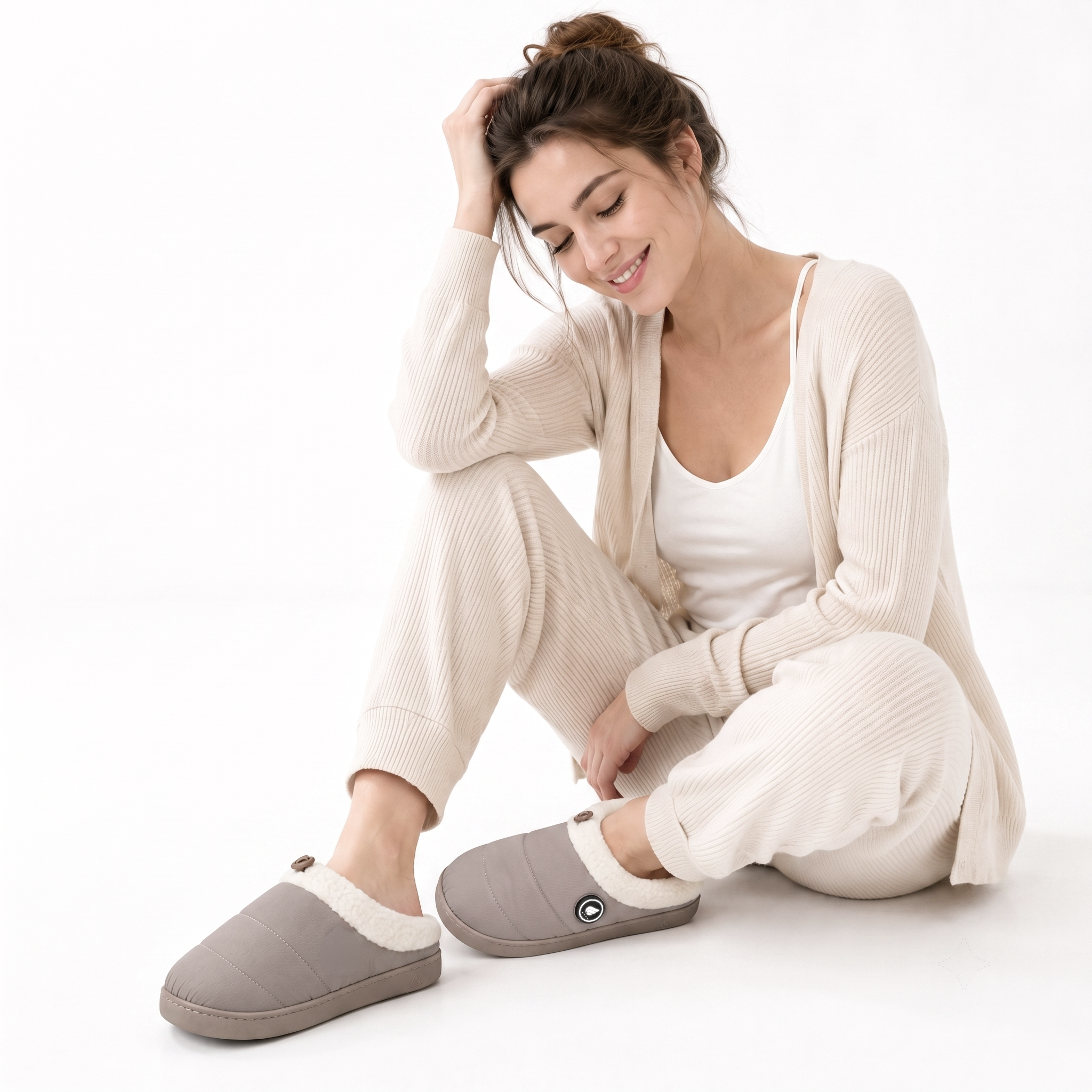 Adjustable-Cuff Heated Slippers