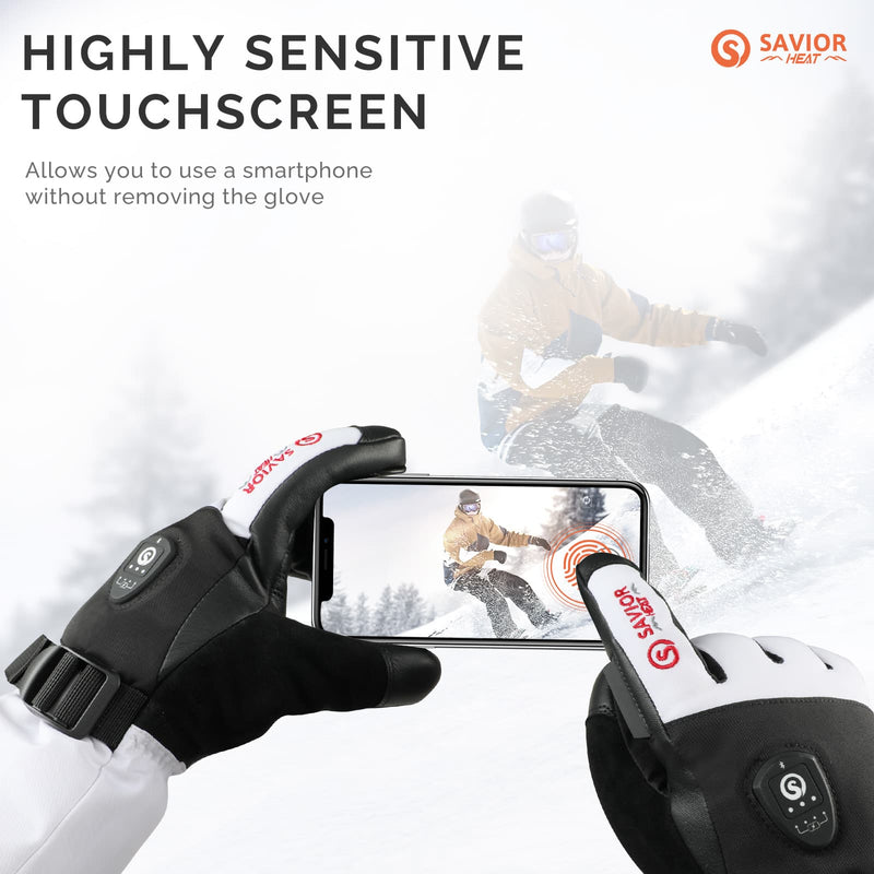 Load image into Gallery viewer, Savior Heated Ski Gloves 2.0 With Bluetooth Control, 3000mAh Quick Charge Battery, Waterproof Goat Leather
