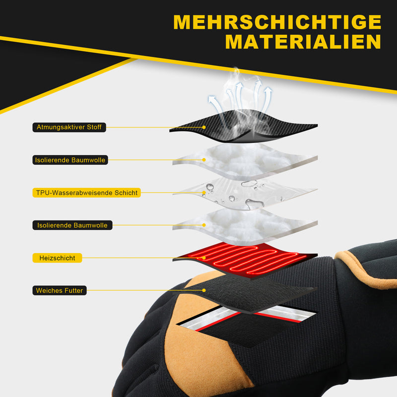 Laden Sie das Bild in Galerie -Viewer, Winter Heizhandschuhe – Robust &amp; wasserdicht für Outdoor-Arbeit
