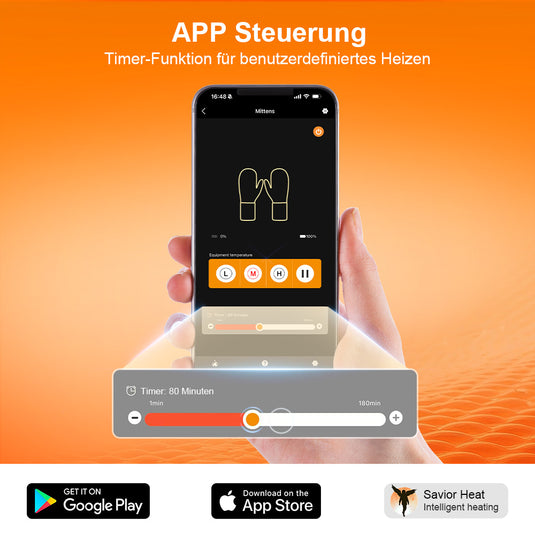 Snowboard Fäustlinge Pro – Beheizt, wasserdicht, mit App-Steuerung