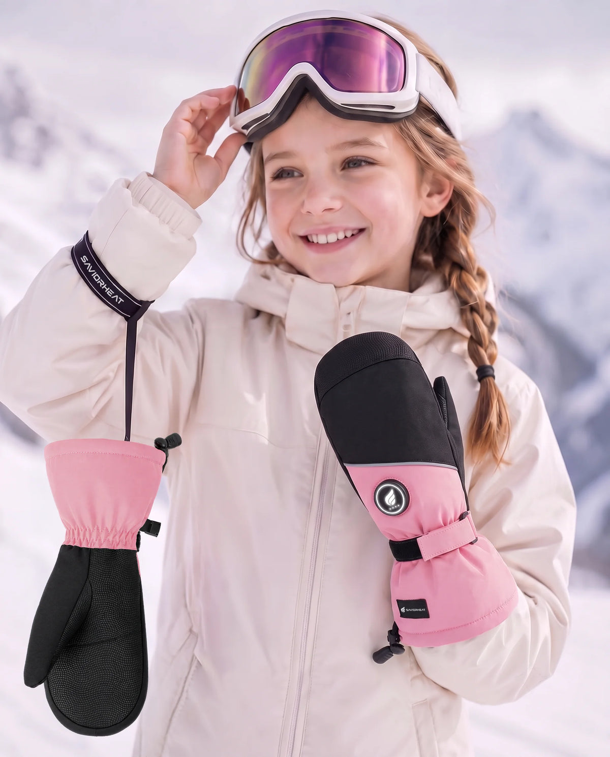 Sicherer Handgelenkriemen – SAVIOR HEAT leichte beheizbare Kinder-Skif?ustlinge