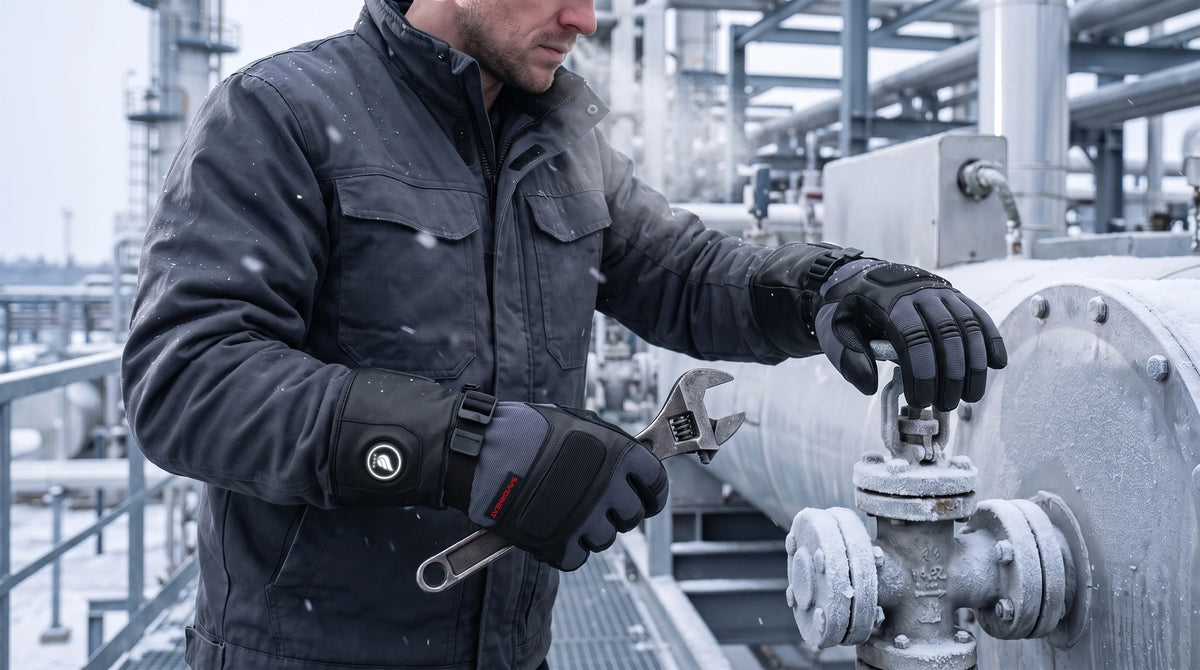 Produktdetails – SAVIOR HEAT beheizbare Arbeitshandschuhe aus Ziegenleder – Schwarz