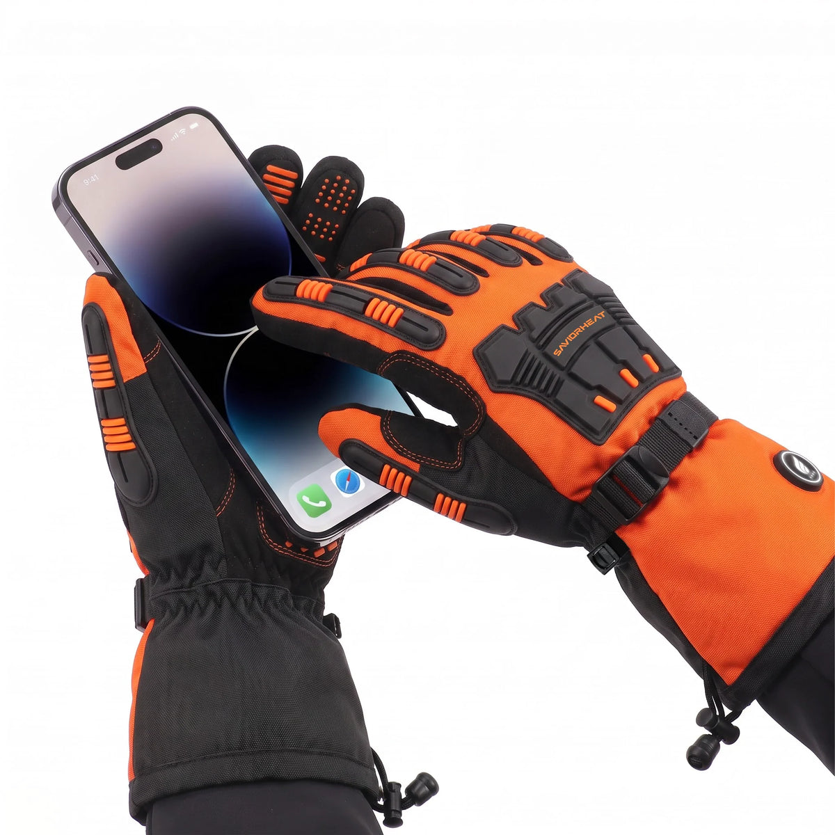 Robuste beheizbare Arbeitshandschuhe – Sicherheitsorange 06