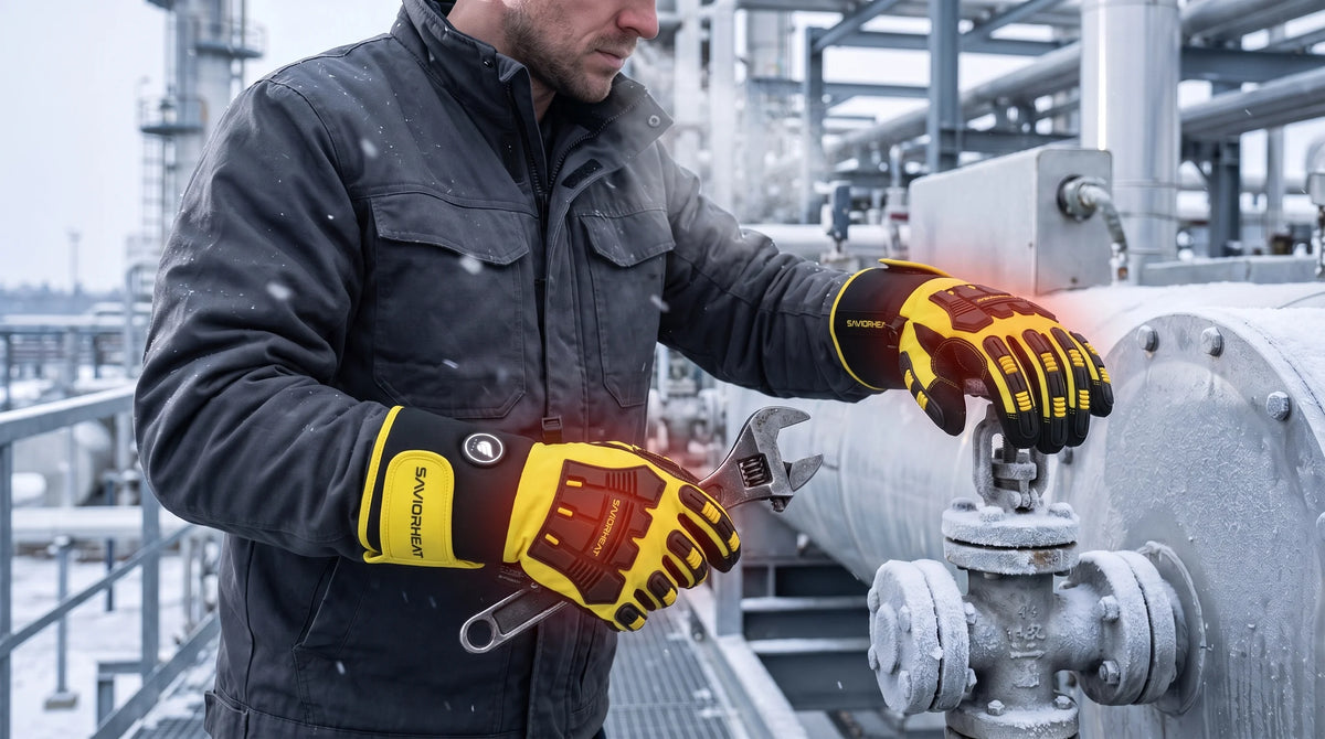 Produktdetails – SAVIOR HEAT robuste beheizbare Arbeitshandschuhe – Signalgelb