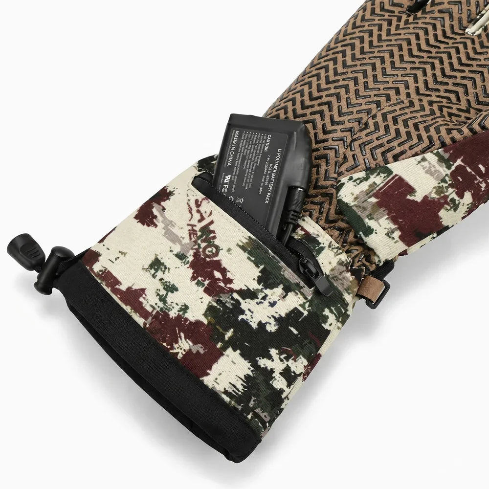 Beheizbare Jagdhandschuhe 2.0 – Fels Camouflage, 3000 mAh Akku & Upgrade Heiztechnologie