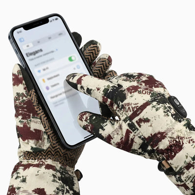 Beheizbare Jagdhandschuhe 2.0 – Fels Camouflage, 3000 mAh Akku & Upgrade Heiztechnologie