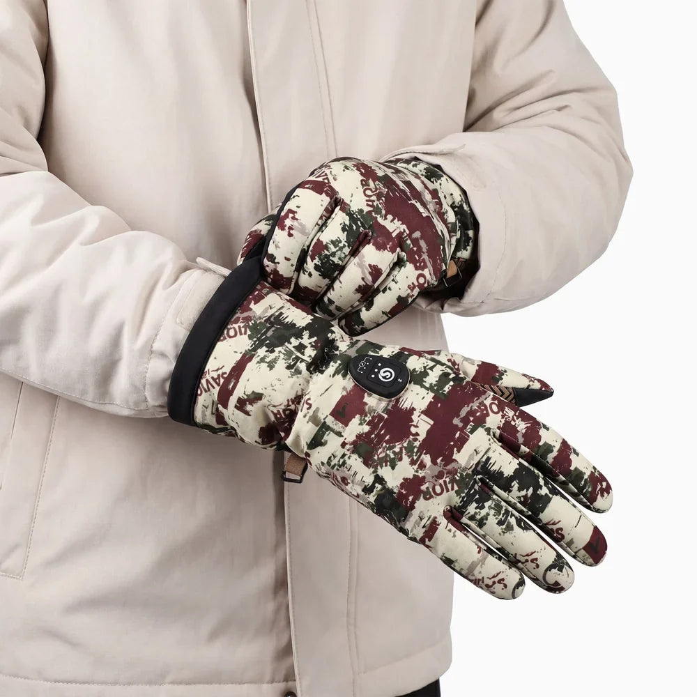 Beheizbare Jagdhandschuhe 2.0 – Fels Camouflage, 3000 mAh Akku & Upgrade Heiztechnologie