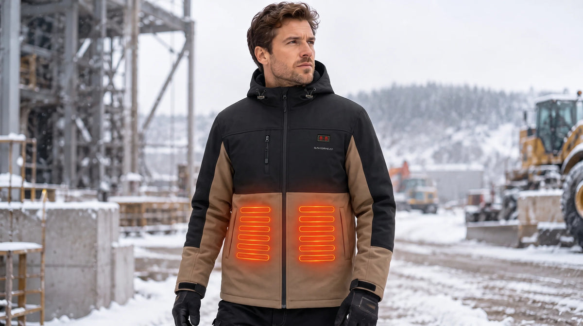 Detailansicht – SAVIOR HEAT beheizbare Arbeitsjacke aus robustem Canvas