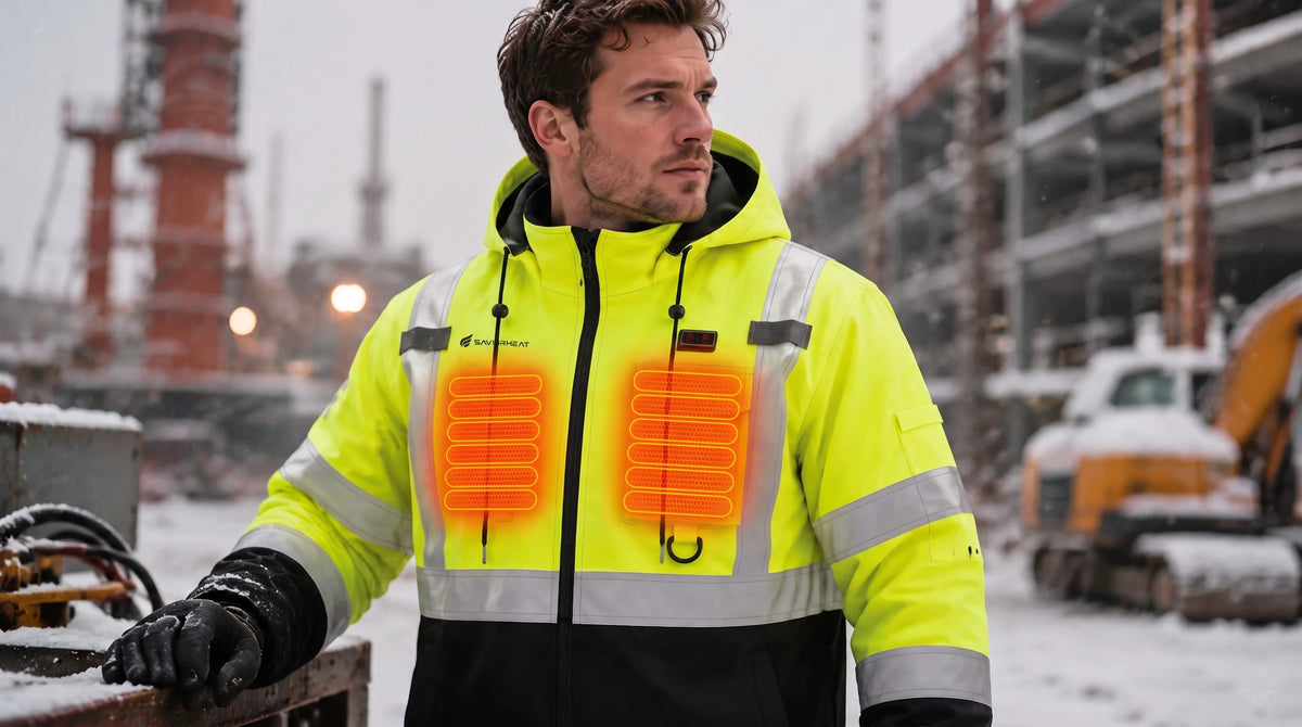 Detailansicht – SAVIOR HEAT beheizbare Warnschutz-Arbeitsjacke mit Funktionstaschen