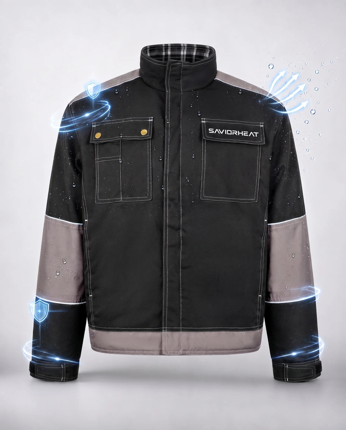 Robuster 300D-Wetterschutz – SAVIOR HEAT beheizbare Arbeitsjacke mit Komfortfutter