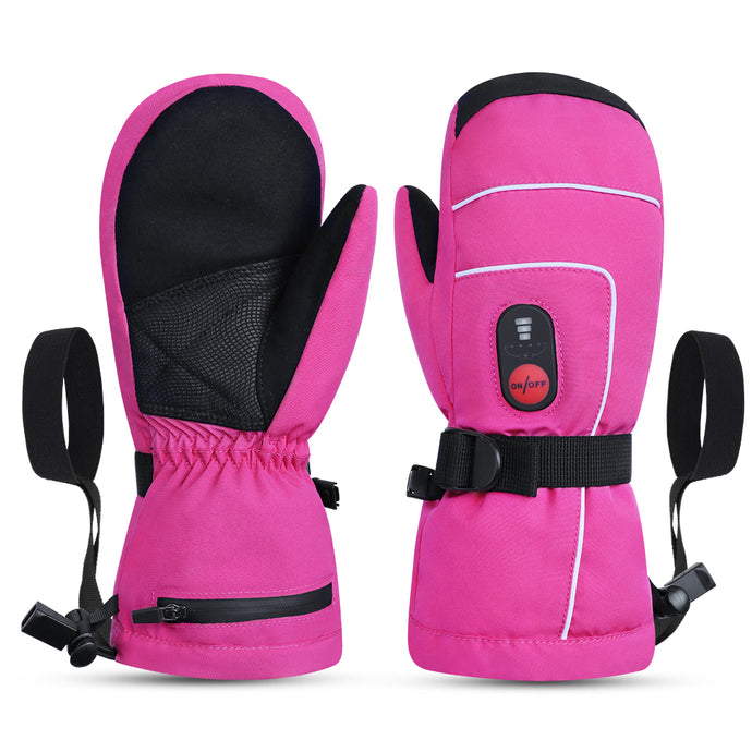 Beheizbare Kinderhandschuhe – Rosa, warm & weich für Winter