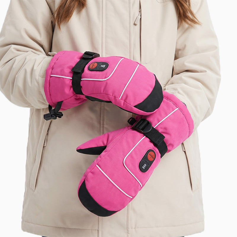 Beheizbare Kinderhandschuhe – Rosa, warm & weich für Winter