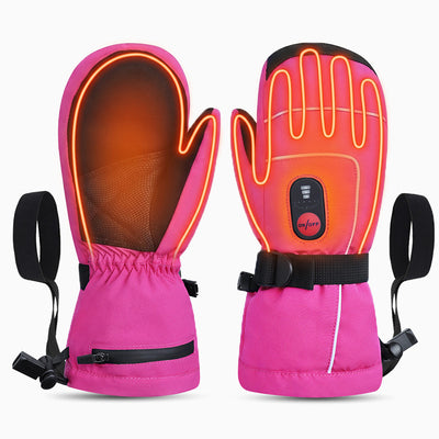 Beheizbare Kinderhandschuhe – Rosa, warm & weich für Winter