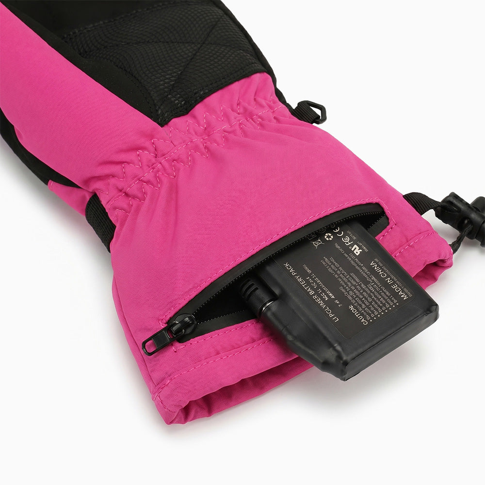 Beheizbare Kinderhandschuhe – Rosa, warm & weich für Winter