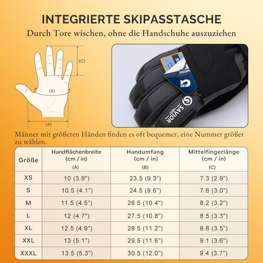 Beheizbare Winterhandschuhe – Flaggschiff Pro Modell, wasserdicht, für Ski & Outdoor