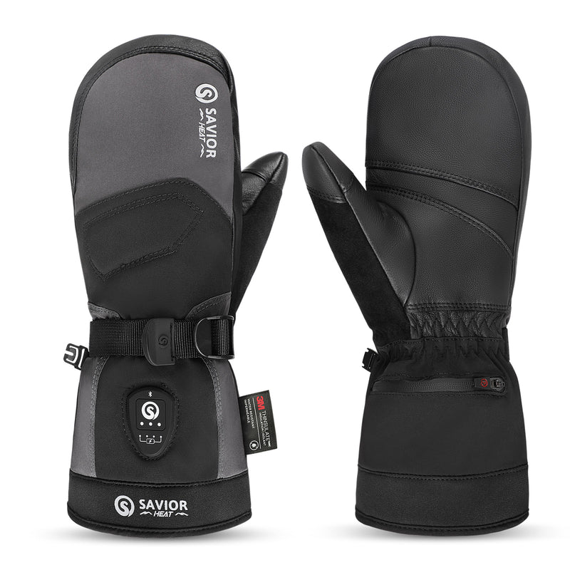 Laden Sie das Bild in Galerie -Viewer, Savior Beheizbare Skihandschuhe 2.0 Mit Bluetooth-Steuerung, Wasserdichter Ziegenlederhandfläche
