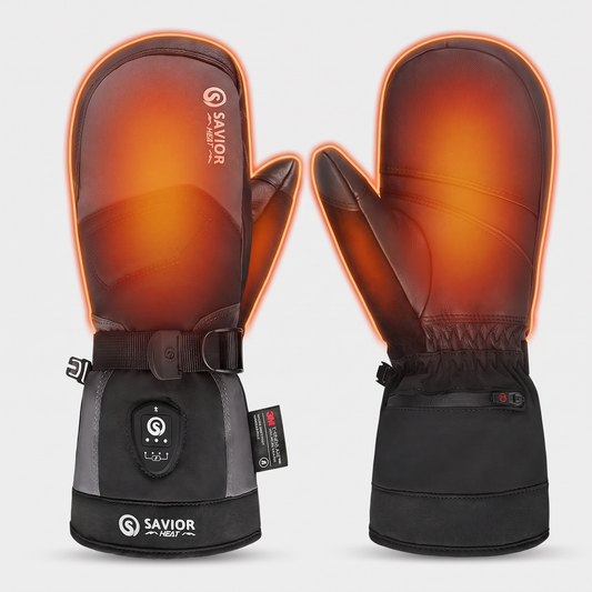 Savior Beheizbare Skihandschuhe 2.0 Mit Bluetooth-Steuerung, Wasserdichter Ziegenlederhandfläche