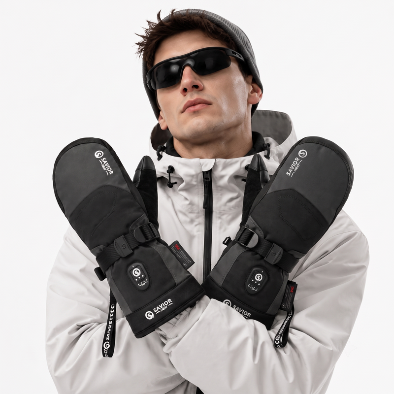 Laden Sie das Bild in Galerie -Viewer, Savior Beheizbare Skihandschuhe 2.0 Mit Bluetooth-Steuerung, Wasserdichter Ziegenlederhandfläche
