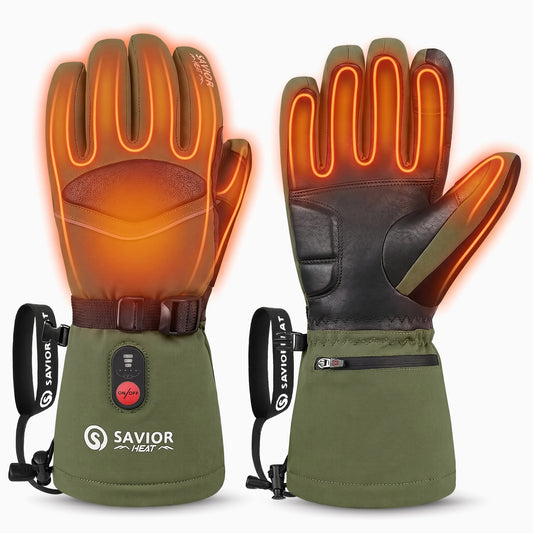 Savior Upgrade Beheizbare Handschuhe 2.0 mit Wasserdichtem Ziegenleder und Schnellladefunktion
