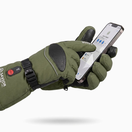Savior Upgrade Beheizbare Handschuhe 2.0 mit Wasserdichtem Ziegenleder und Schnellladefunktion
