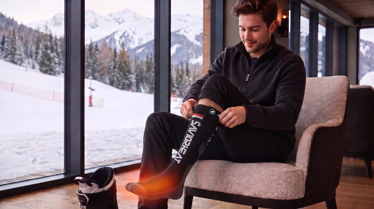 Produktdetails – SAVIOR HEAT beheizbare Skisocken mit MagSnapic-Ladefunktion