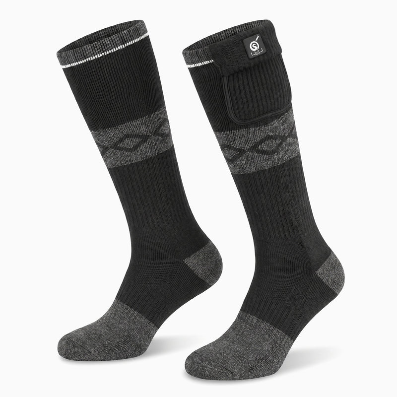 Laden Sie das Bild in Galerie -Viewer, SS05B Beheizbare Socken Schwarz-Grau
