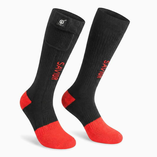 SS06R Beheizbare Socken Rot-Schwarz